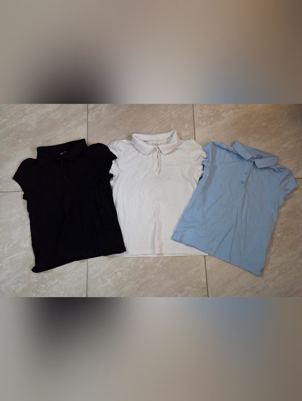 Lot of 3 Girls School Uniform Polo Shirts The Children's Place, EUC